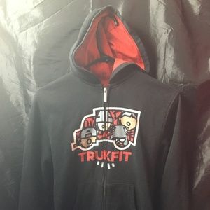 Boys size M truckfit zip up style hooded sweashirt